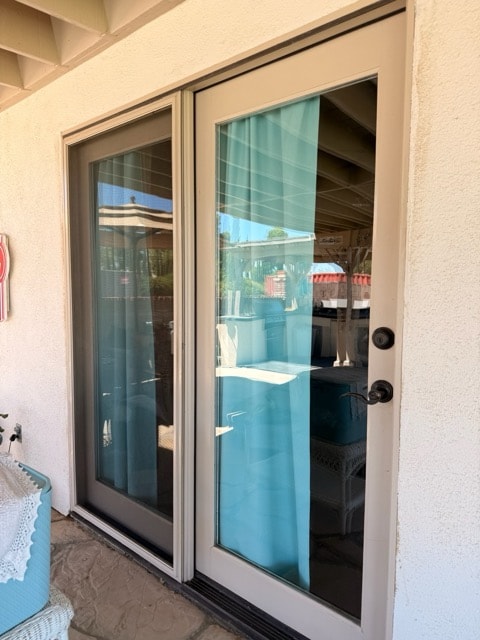 Sliding glass patio doors after cleaning