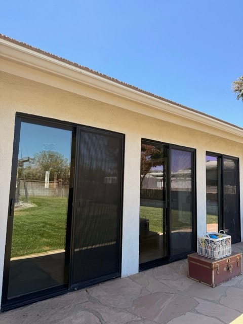 Modern home glass doors after service